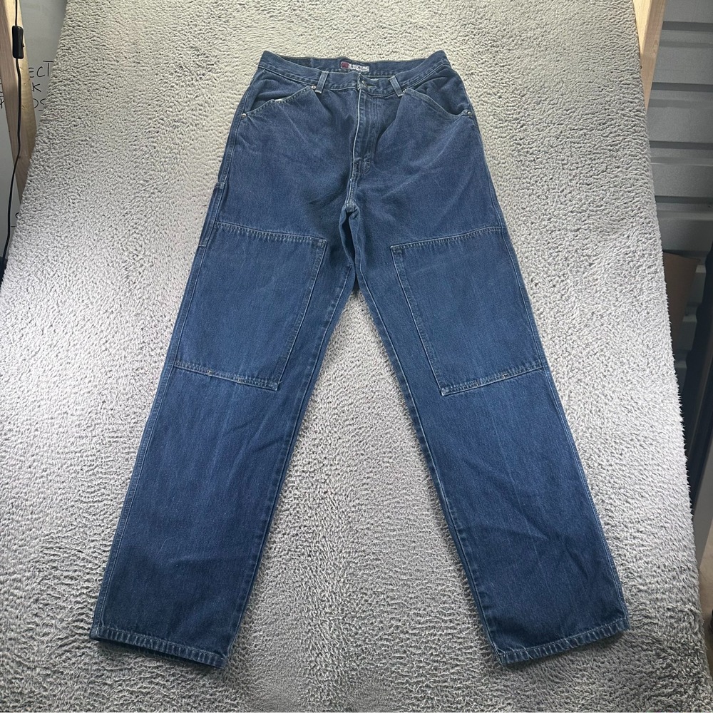 Vintage Structure Jeans Mens 31x34 Blue Cotton Denim Straight Workwear Travel‎